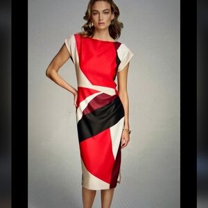 Donna Karan Geometric Midi Dress